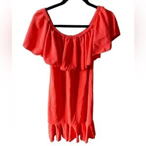 Lularoe‎ large orange Cici off the shoulder dress! NWT. Can be worn many ways!